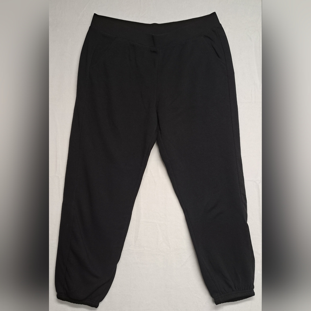 Athletic Works L 12 - 14 Black Sweat Pants Joggers Elastic Ankle Ribbed Waist